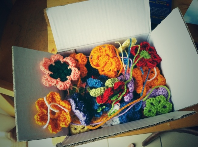 Donated crochet flowers